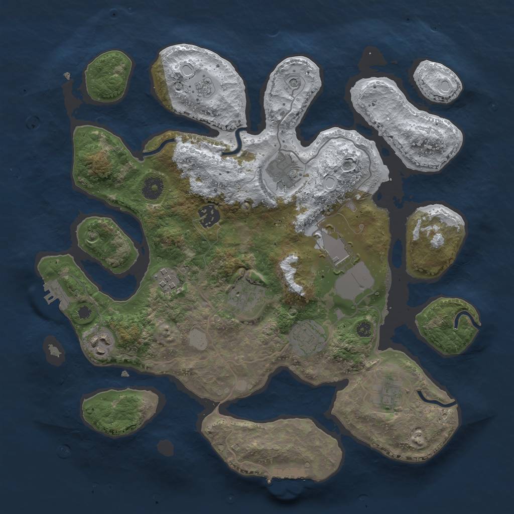 Rust Map: Procedural Map, Size: 3500, Seed: 116104162, 17 Monuments