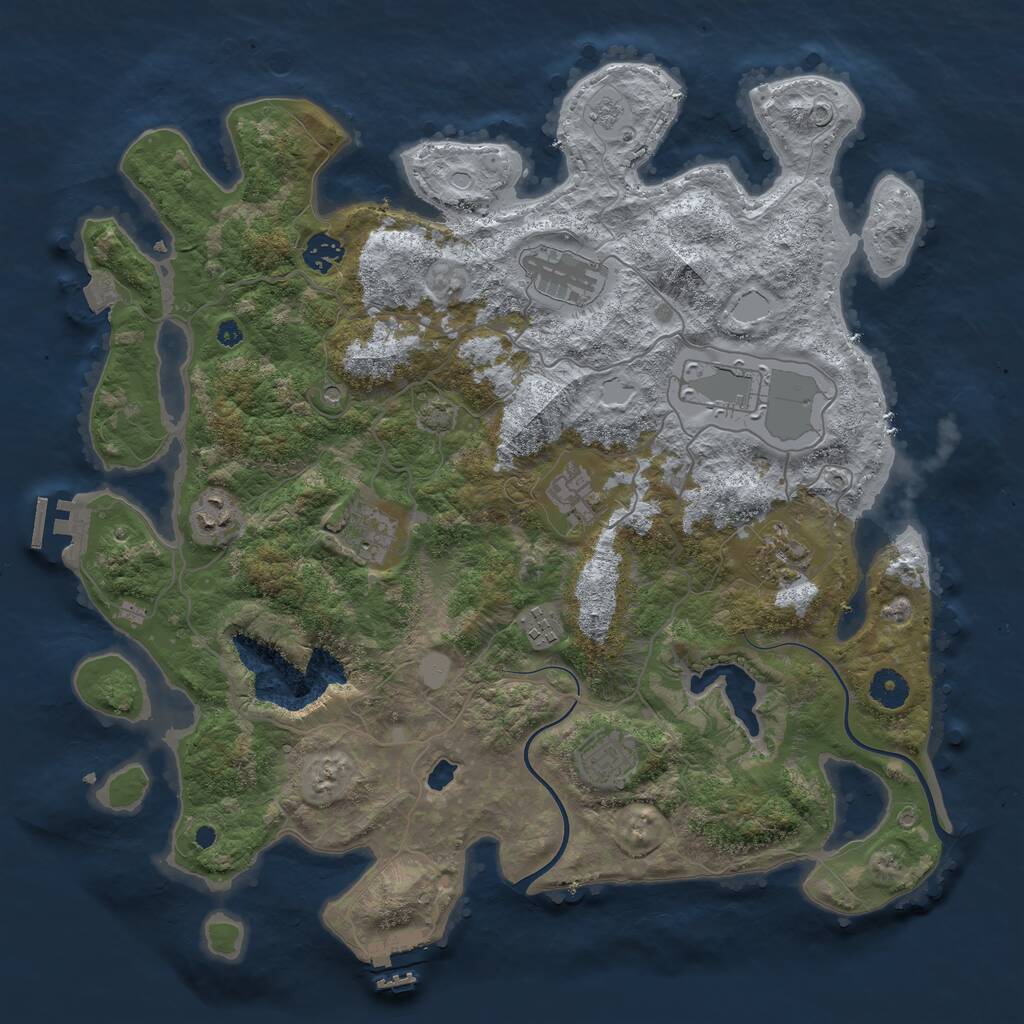 Rust Map: Procedural Map, Size: 4000, Seed: 50290, 15 Monuments
