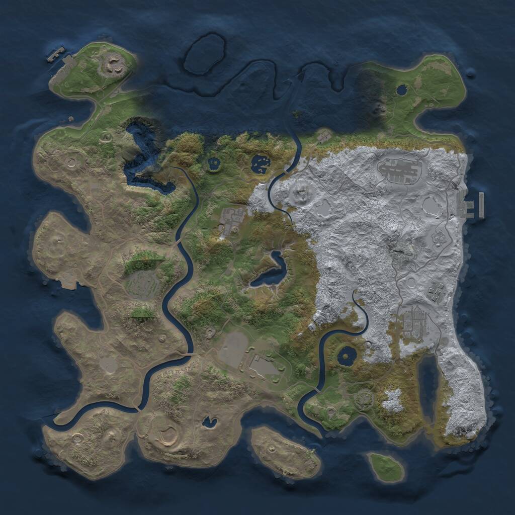 Rust Map: Procedural Map, Size: 4000, Seed: 840891, 15 Monuments