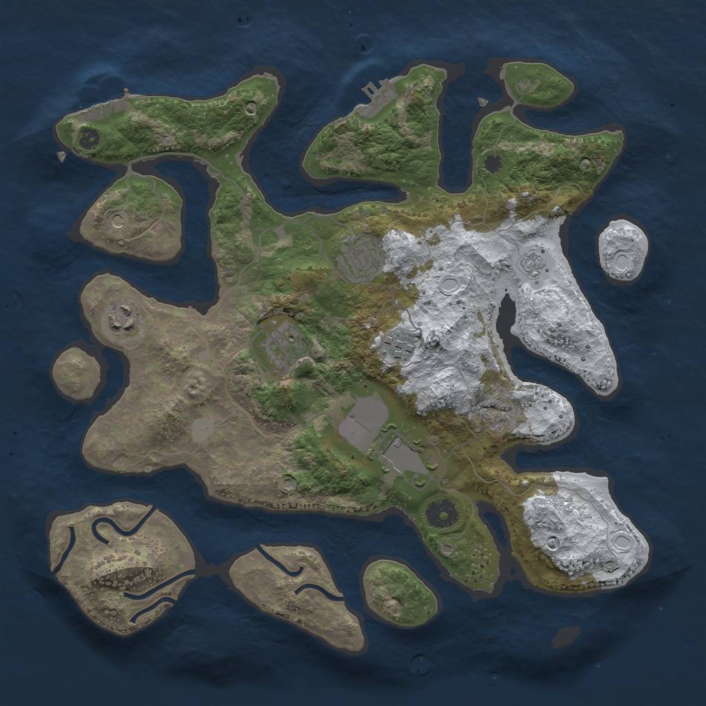 Rust Map: Procedural Map, Size: 3500, Seed: 3670692, 14 Monuments
