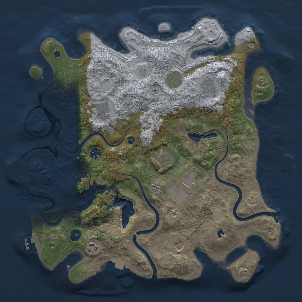 Rust Map: Procedural Map, Size: 4000, Seed: 592909, 15 Monuments