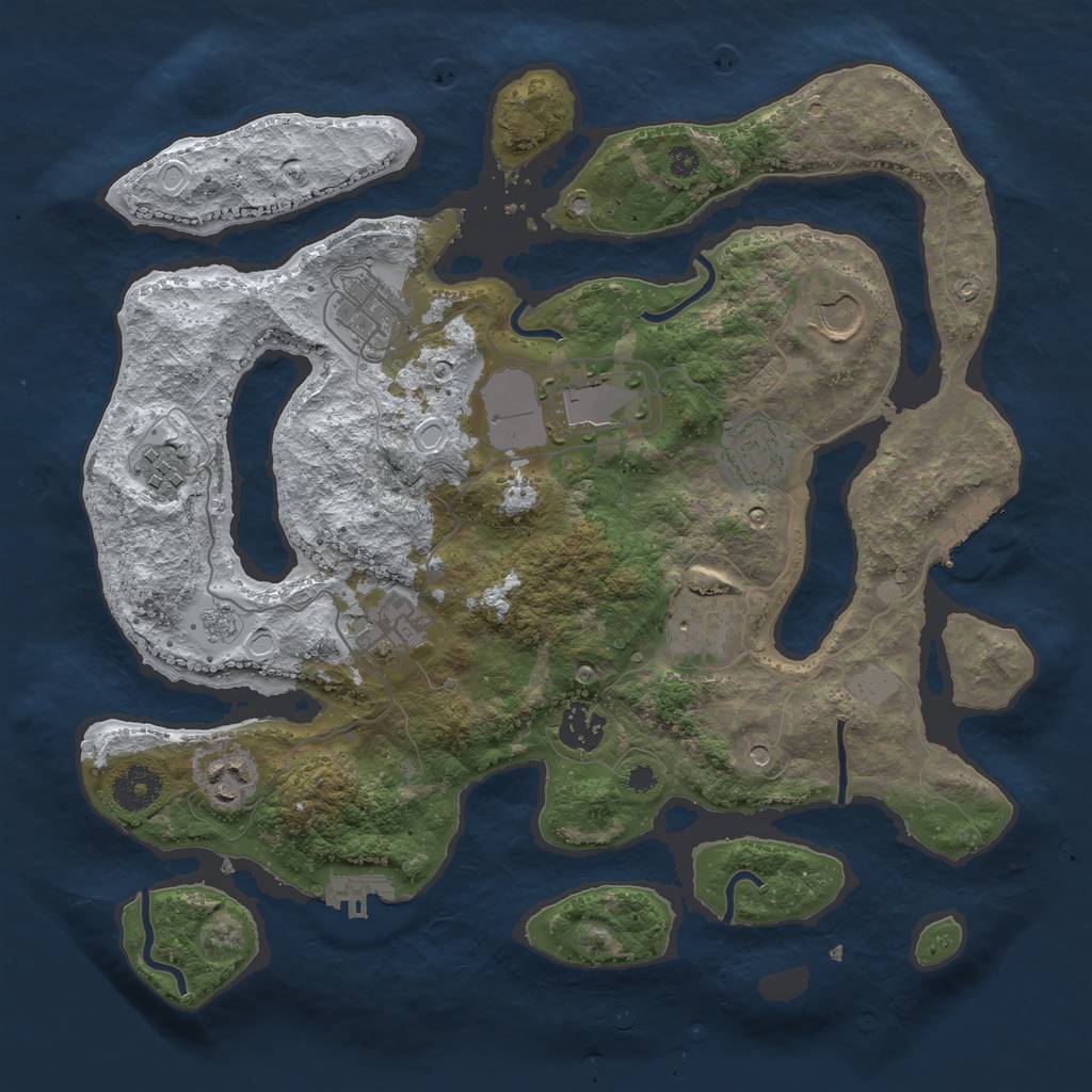 Rust Map: Procedural Map, Size: 3500, Seed: 21913, 18 Monuments