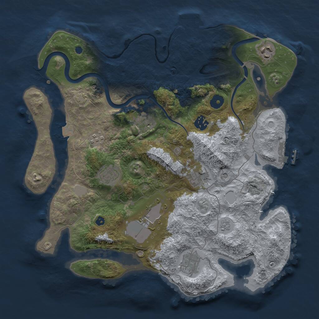 Rust Map: Procedural Map, Size: 3500, Seed: 5767120, 14 Monuments