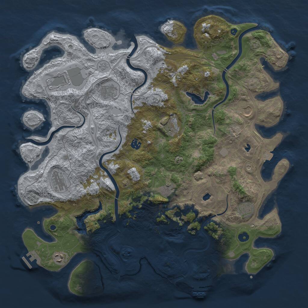 Rust Map: Procedural Map, Size: 4500, Seed: 1955074, 17 Monuments
