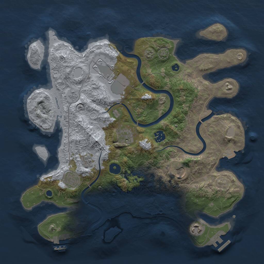Rust Map: Procedural Map, Size: 3500, Seed: 3318183, 13 Monuments