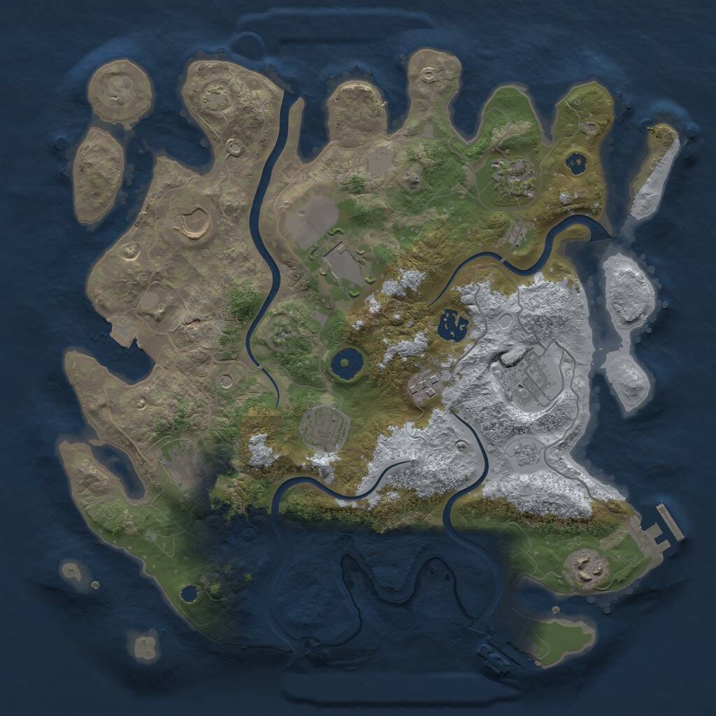 Rust Map: Procedural Map, Size: 3500, Seed: 5973069, 15 Monuments