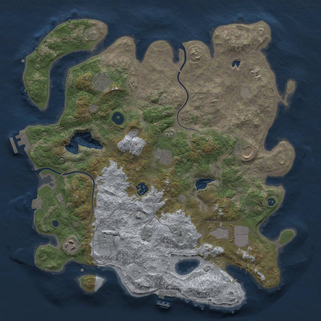 Rust Map: Procedural Map, Size: 4000, Seed: 1645566, 14 Monuments