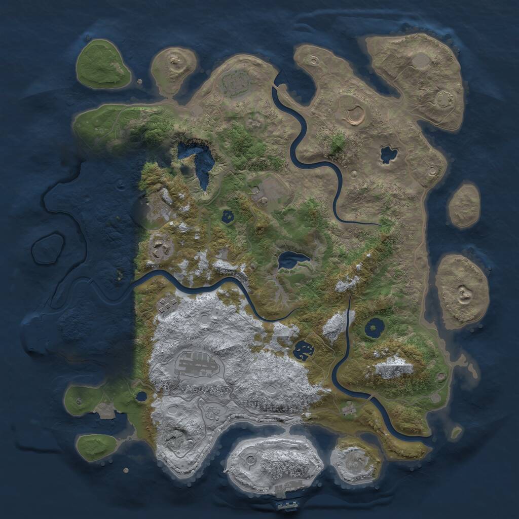 Rust Map: Procedural Map, Size: 4000, Seed: 80001, 14 Monuments