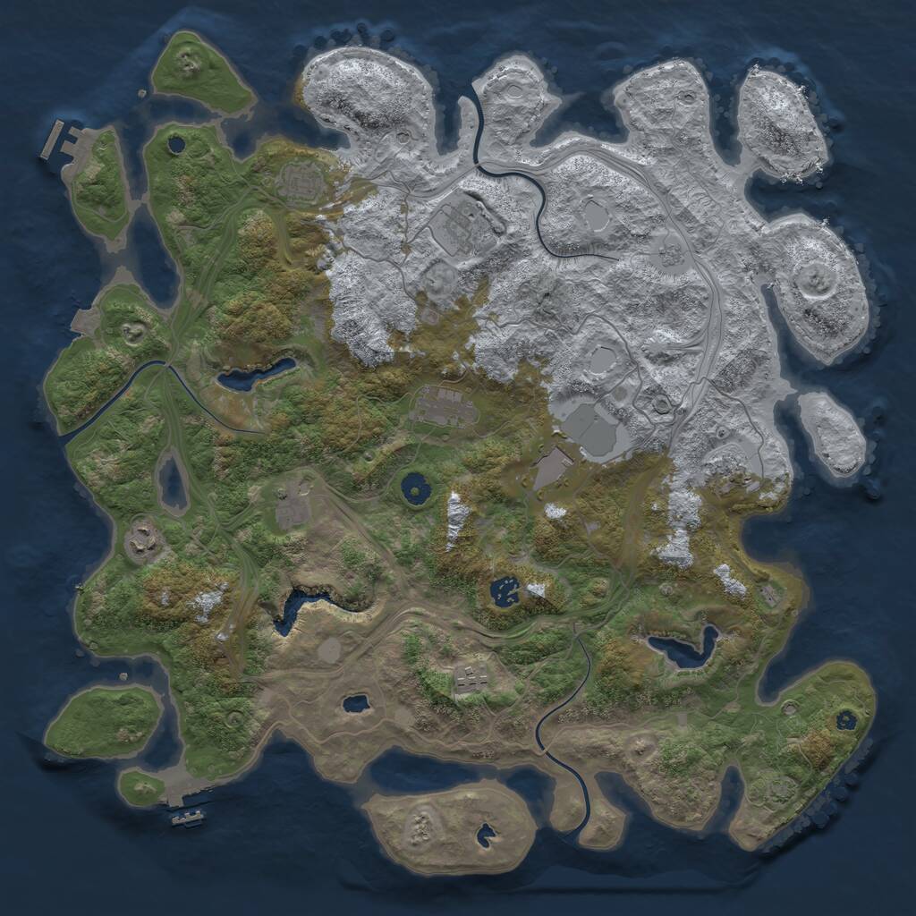 Rust Map: Procedural Map, Size: 4500, Seed: 3089815, 15 Monuments