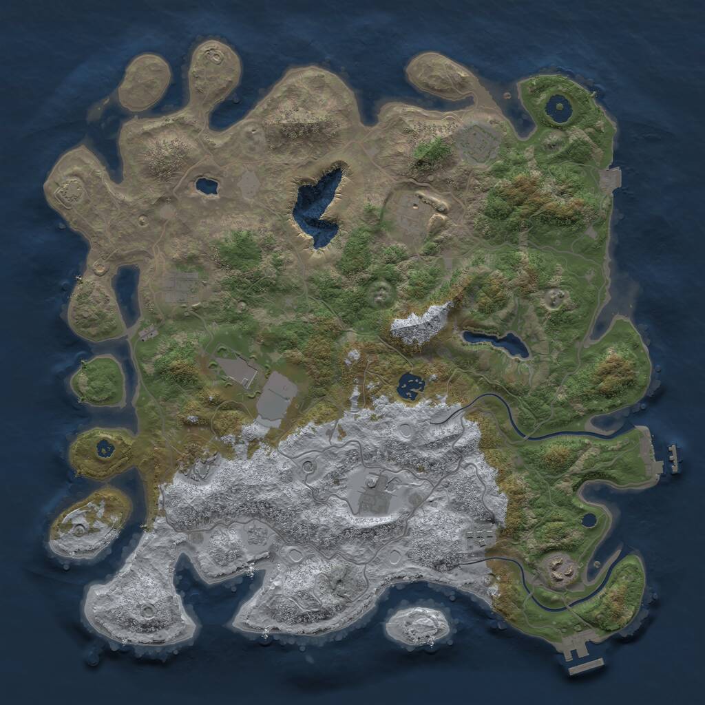 Rust Map: Procedural Map, Size: 4000, Seed: 4917659, 15 Monuments