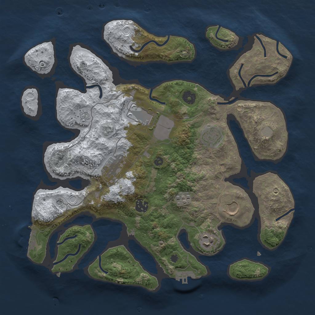Rust Map: Procedural Map, Size: 3500, Seed: 5770440, 16 Monuments