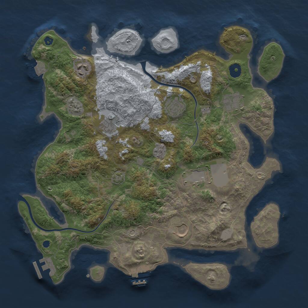 Rust Map: Procedural Map, Size: 3500, Seed: 6319252, 12 Monuments