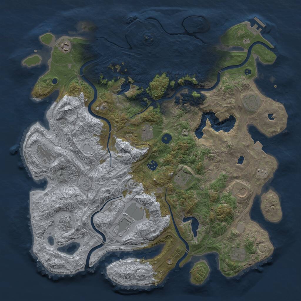 Rust Map: Procedural Map, Size: 4500, Seed: 2186114, 17 Monuments