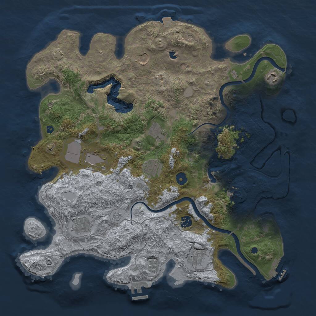 Rust Map: Procedural Map, Size: 4000, Seed: 908327, 15 Monuments
