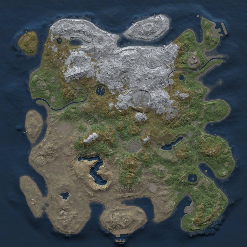 Rust Map: Procedural Map, Size: 4000, Seed: 2515204, 13 Monuments