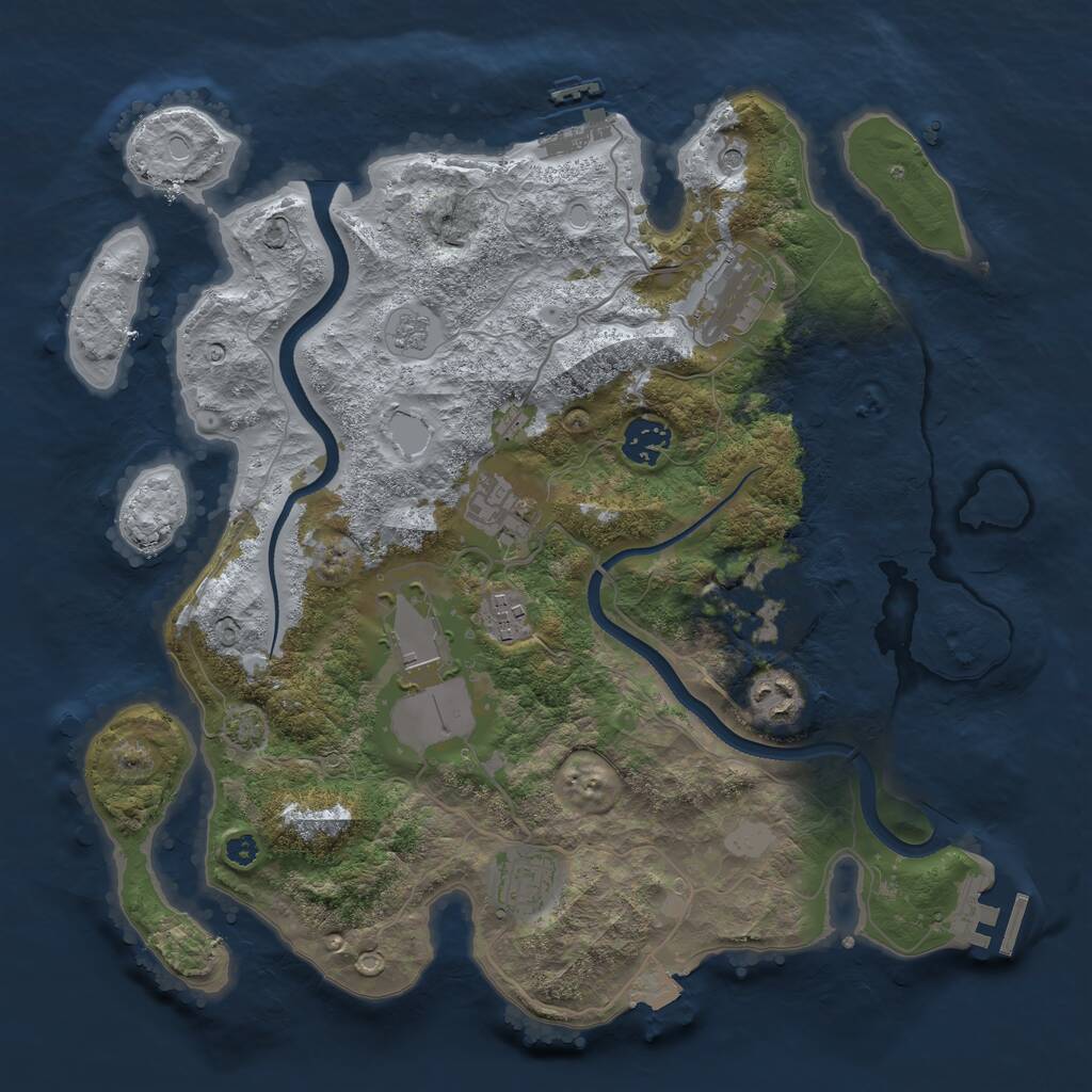 Rust Map: Procedural Map, Size: 3500, Seed: 4579766, 14 Monuments