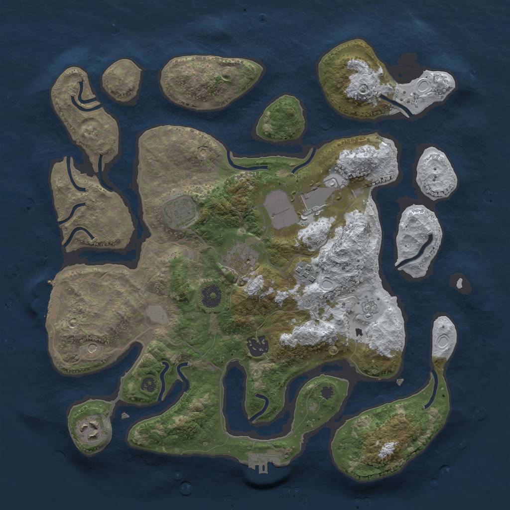 Rust Map: Procedural Map, Size: 3500, Seed: 5189232, 15 Monuments