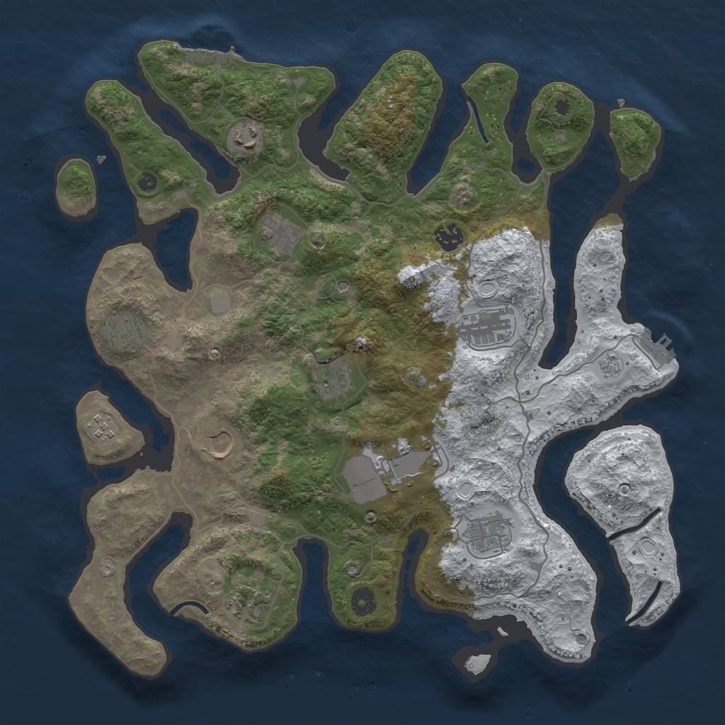 Rust Map: Procedural Map, Size: 4000, Seed: 2856854, 20 Monuments