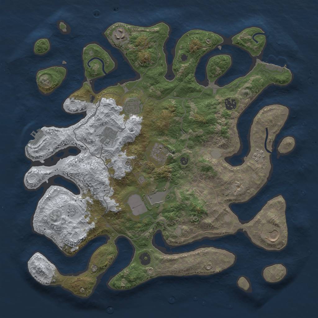 Rust Map: Procedural Map, Size: 4000, Seed: 20482, 17 Monuments