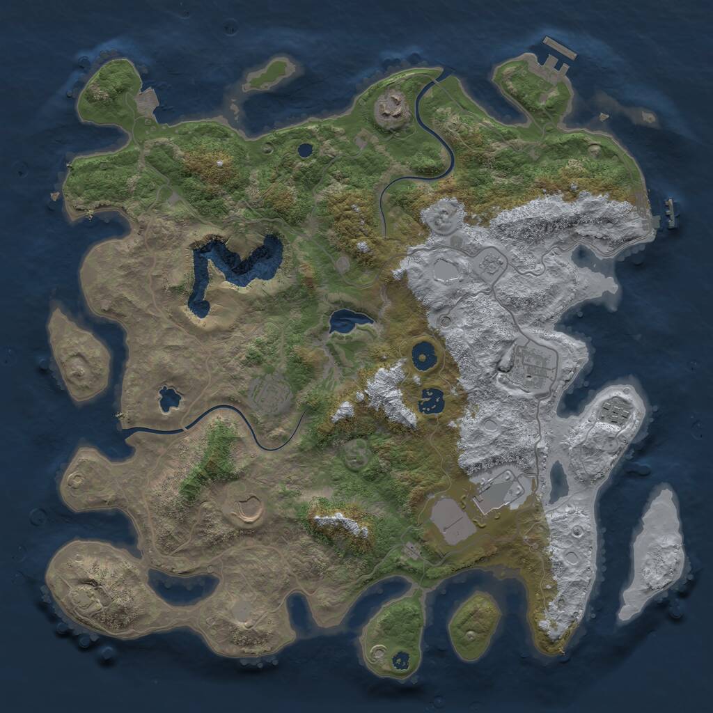 Rust Map: Procedural Map, Size: 4000, Seed: 561286, 13 Monuments