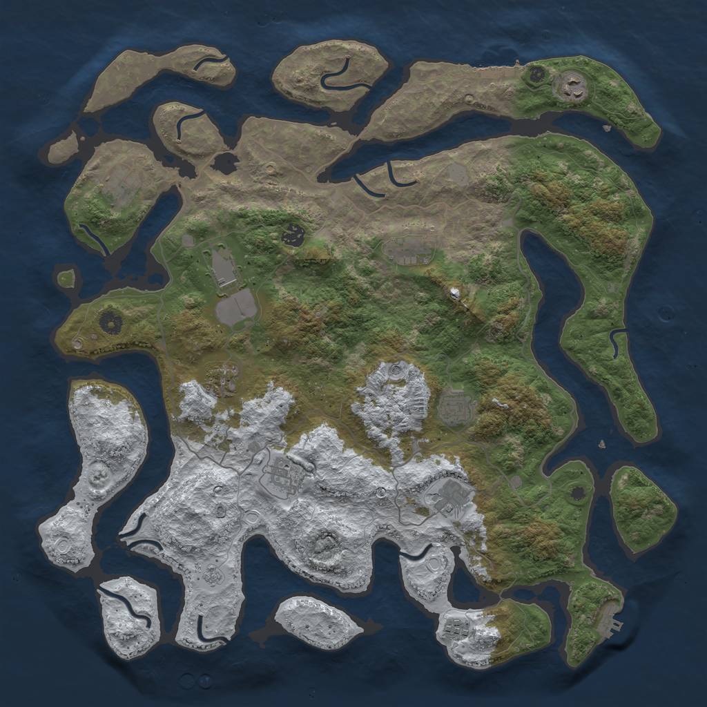 Rust Map: Procedural Map, Size: 4567, Seed: 7, 19 Monuments
