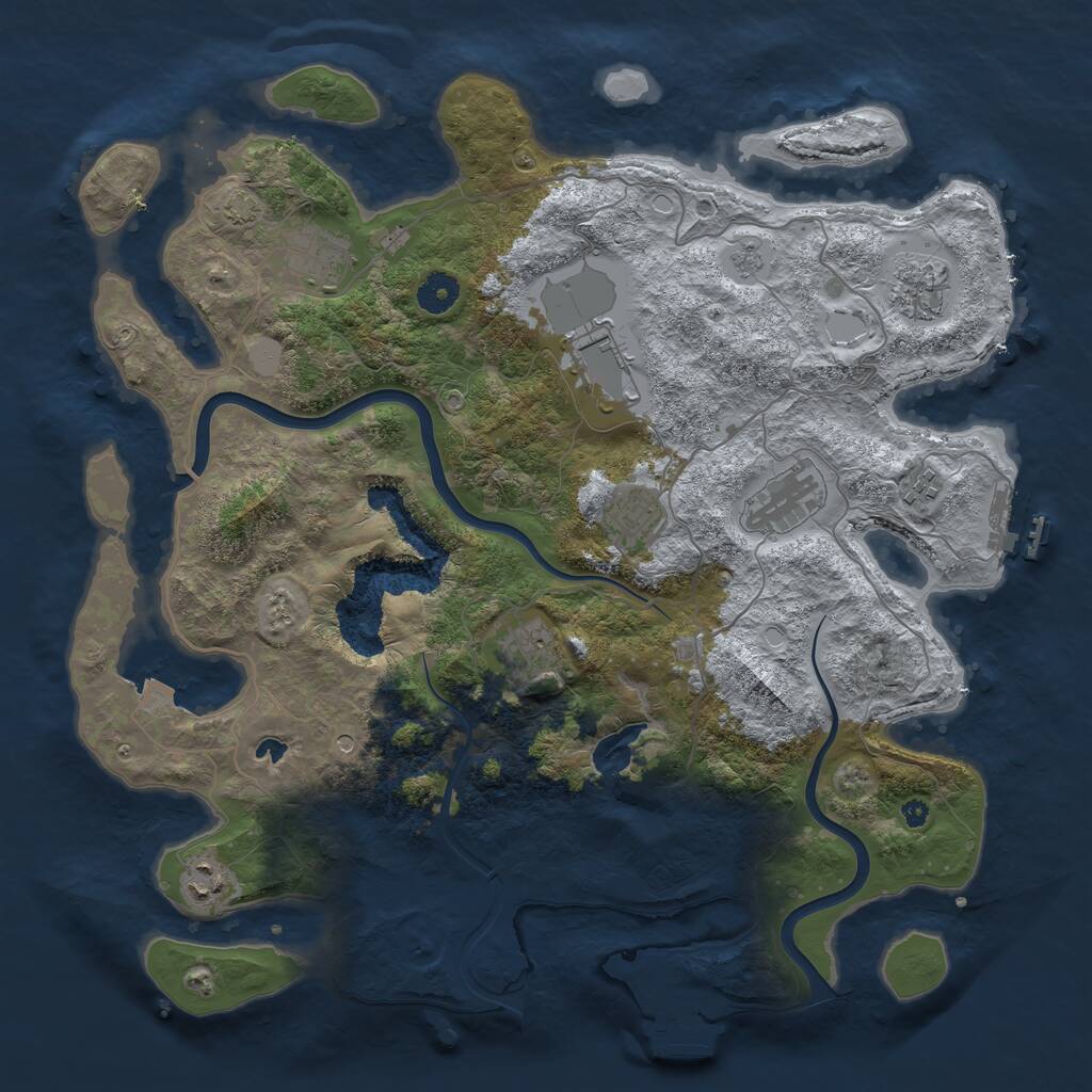 Rust Map: Procedural Map, Size: 4000, Seed: 1038113, 14 Monuments
