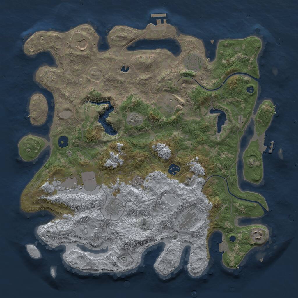 Rust Map: Procedural Map, Size: 4000, Seed: 1547822, 15 Monuments