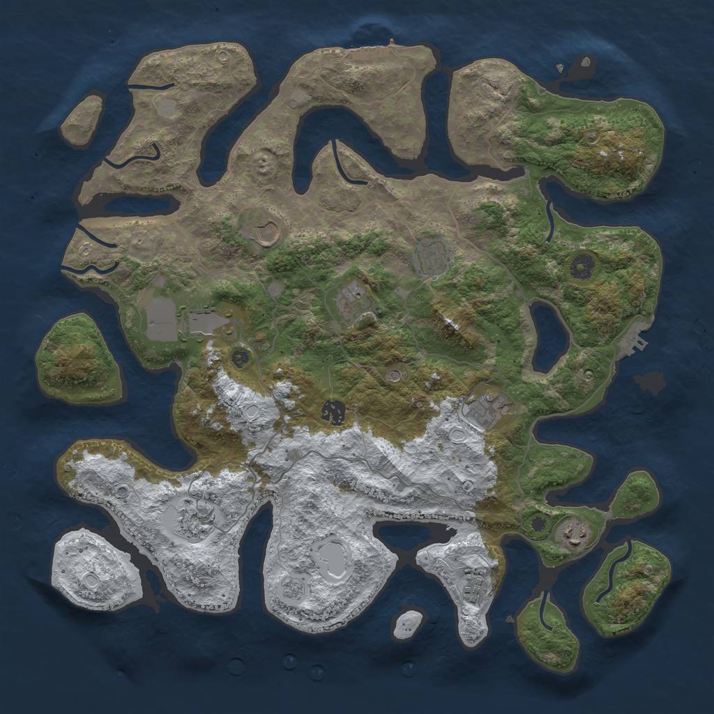Rust Map: Procedural Map, Size: 4250, Seed: 5997877, 18 Monuments