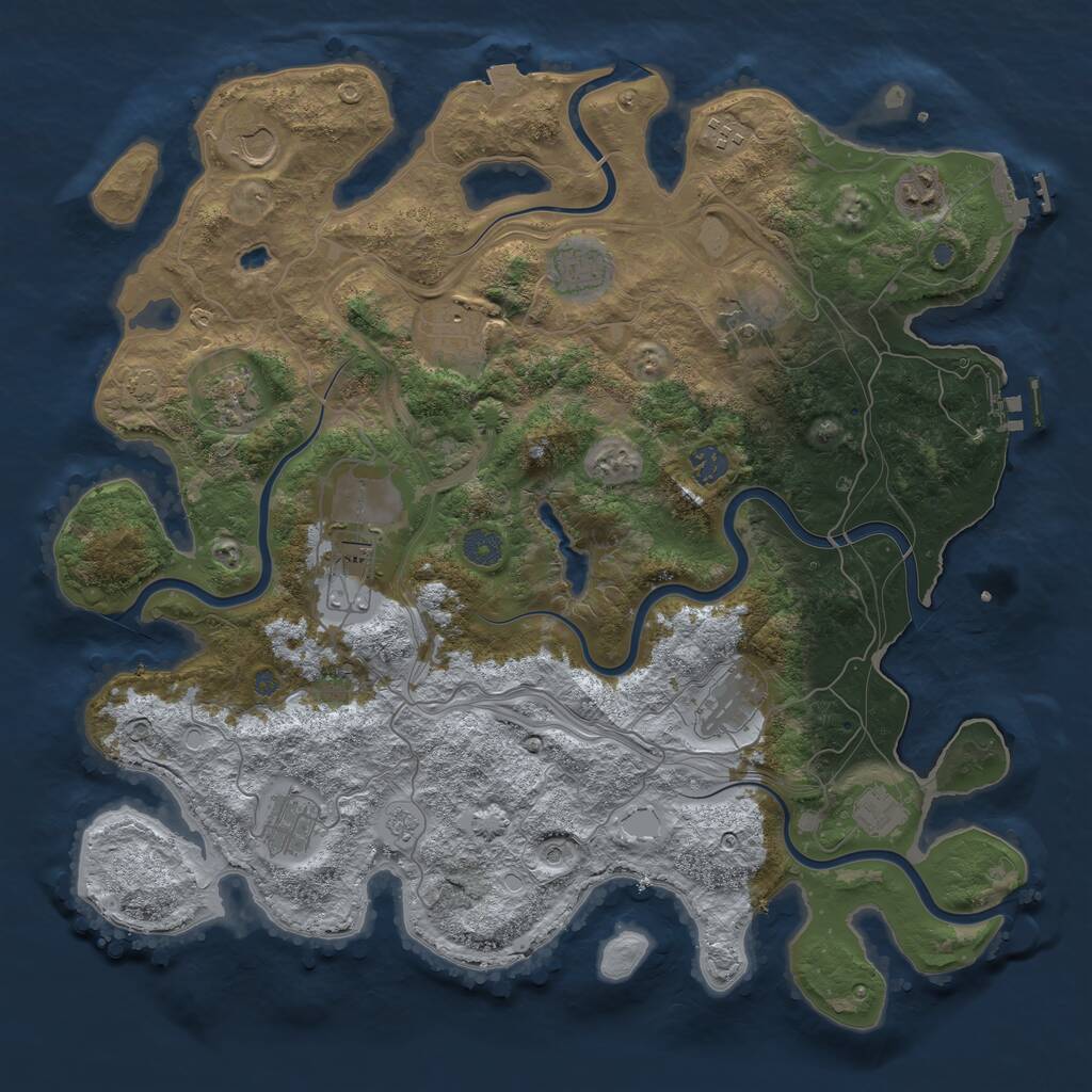 Rust Map: Procedural Map, Size: 4250, Seed: 5997877, 17 Monuments