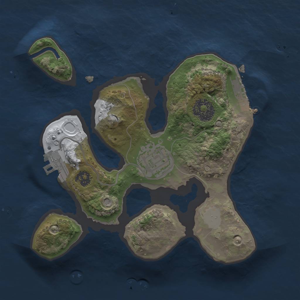 Rust Map: Procedural Map, Size: 2000, Seed: 1234567, 8 Monuments