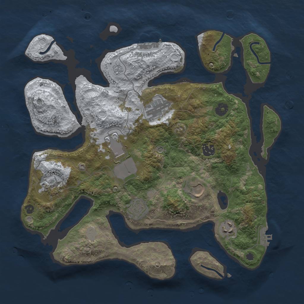 Rust Map: Procedural Map, Size: 3500, Seed: 6313246, 16 Monuments