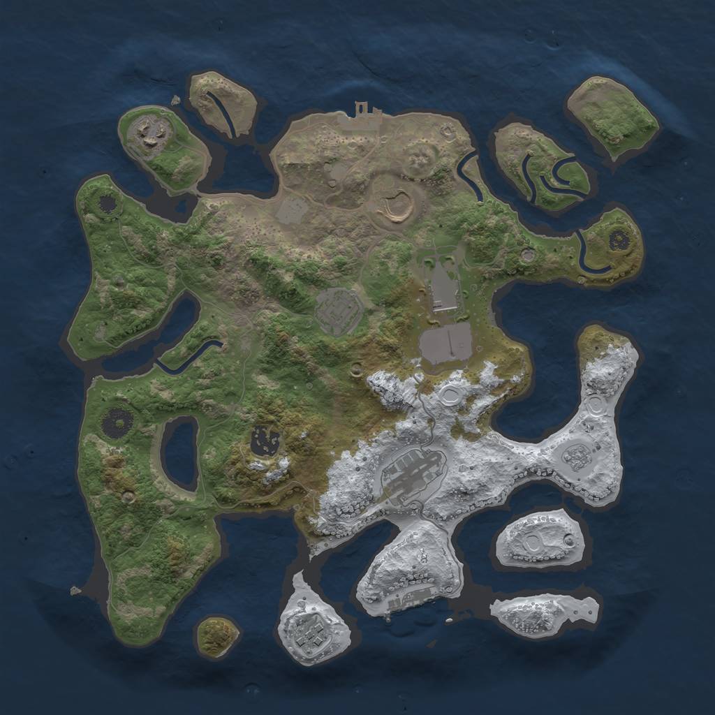 Rust Map: Procedural Map, Size: 3500, Seed: 2684602, 15 Monuments