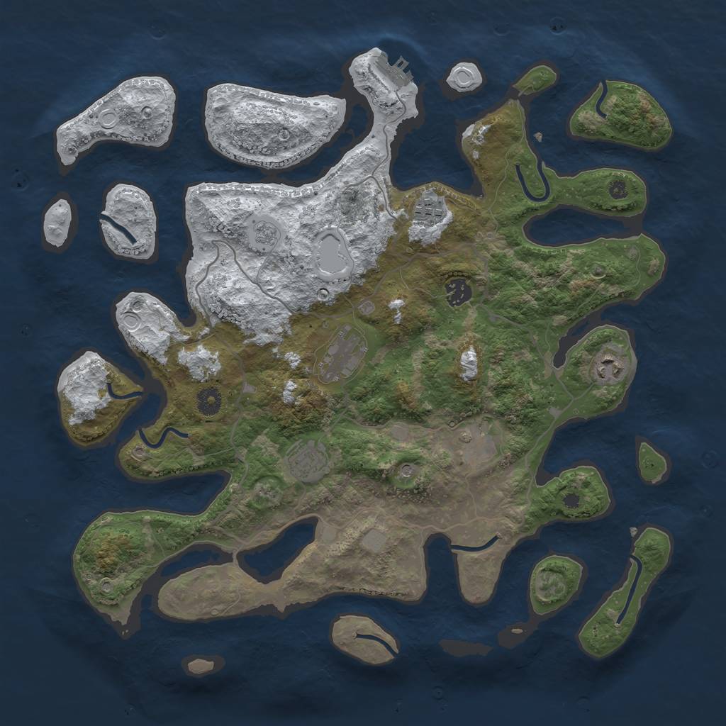 Rust Map: Procedural Map, Size: 4000, Seed: 368137, 14 Monuments