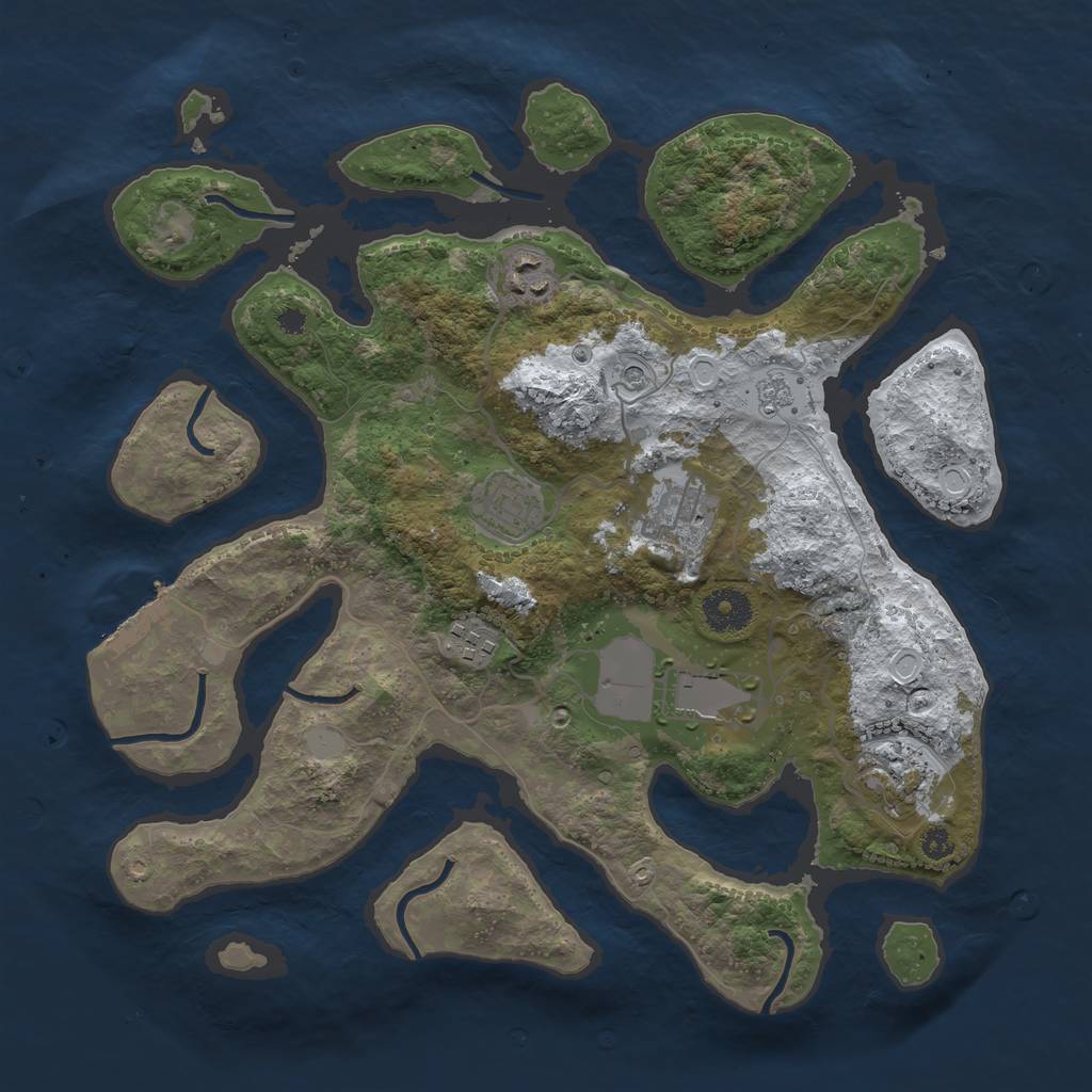Rust Map: Procedural Map, Size: 3500, Seed: 5686778, 14 Monuments