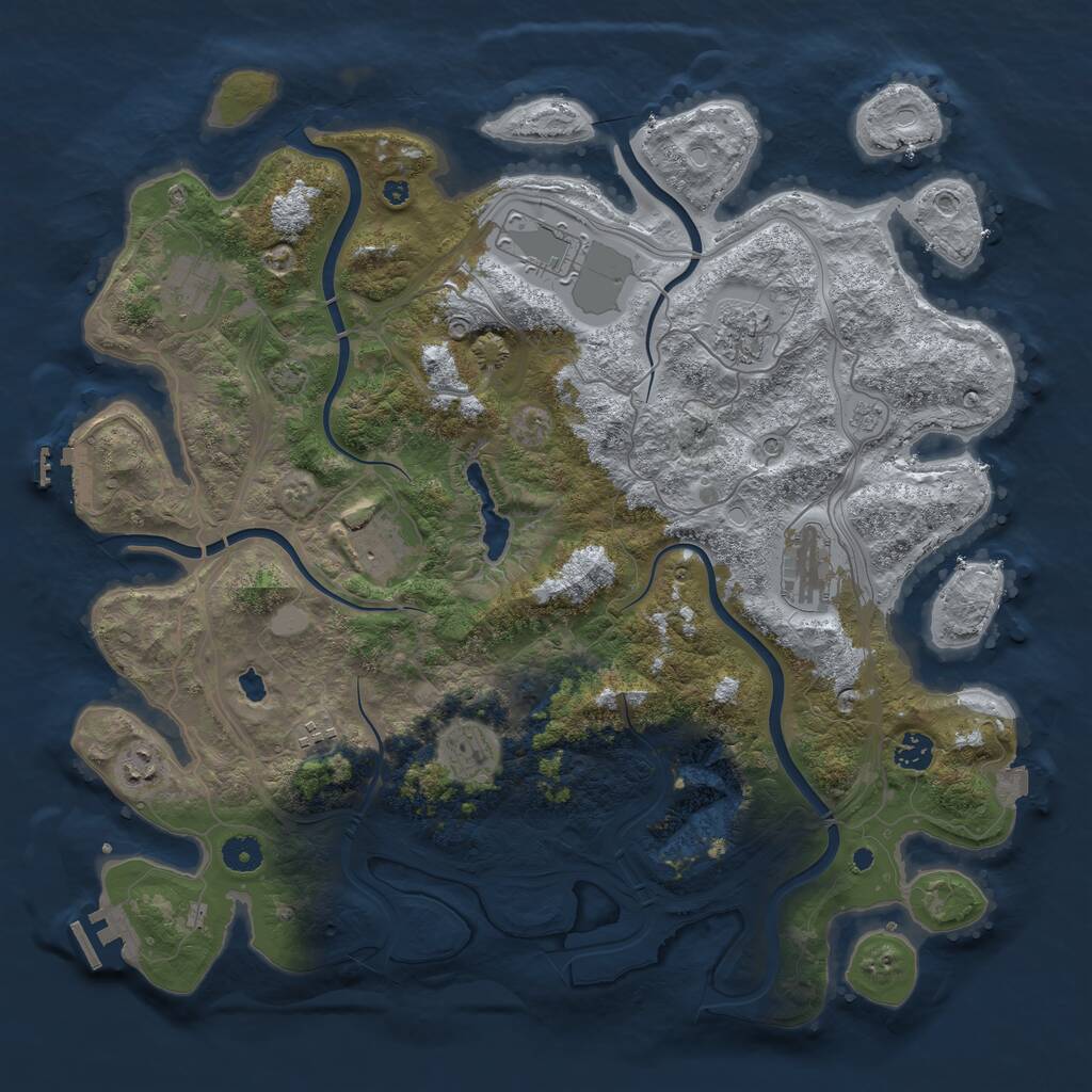 Rust Map: Procedural Map, Size: 4250, Seed: 5841100, 15 Monuments