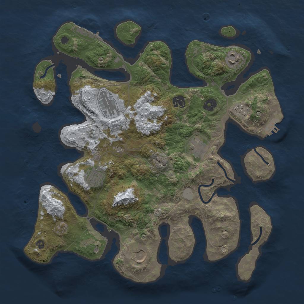 Rust Map: Procedural Map, Size: 3500, Seed: 2950745, 15 Monuments