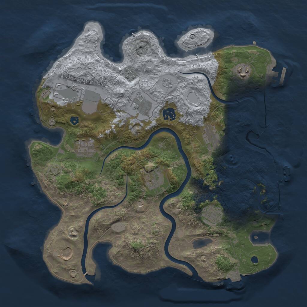 Rust Map: Procedural Map, Size: 3500, Seed: 5168307, 16 Monuments