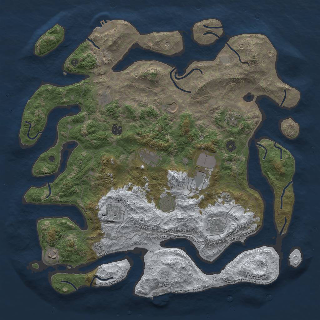 Rust Map: Procedural Map, Size: 4500, Seed: 5234822, 20 Monuments