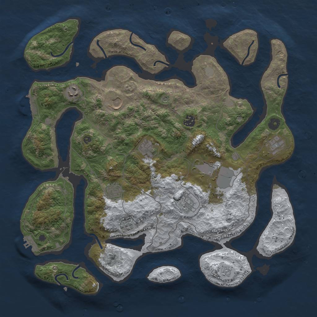 Rust Map: Procedural Map, Size: 4000, Seed: 330601, 18 Monuments