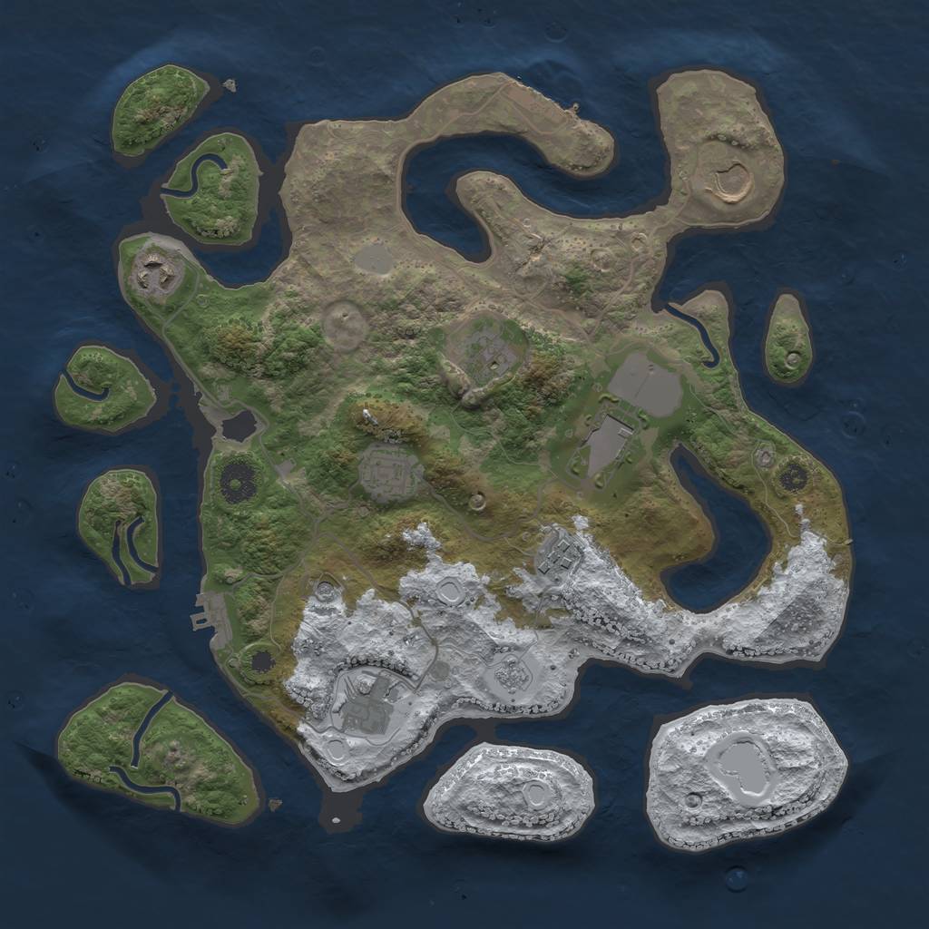 Rust Map: Procedural Map, Size: 3500, Seed: 1898552, 16 Monuments