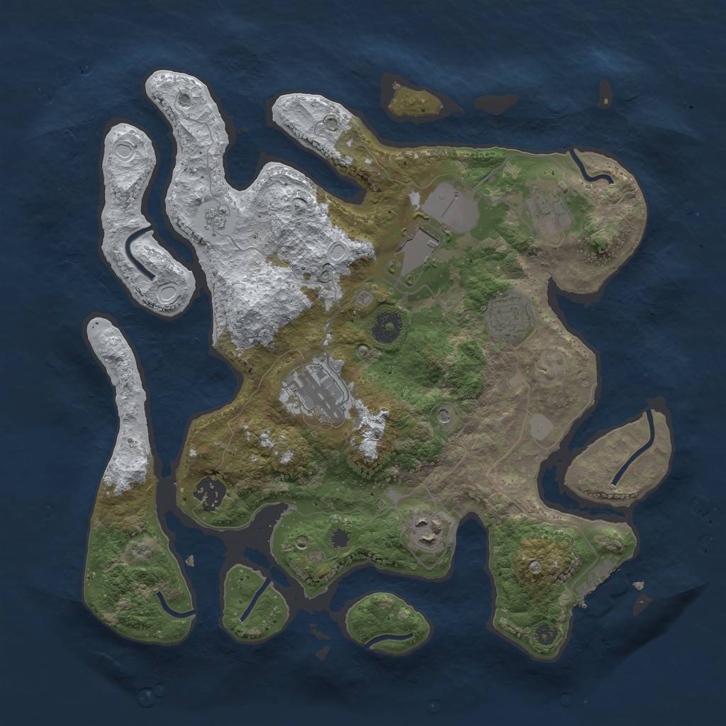 Rust Map: Procedural Map, Size: 3500, Seed: 192980, 14 Monuments