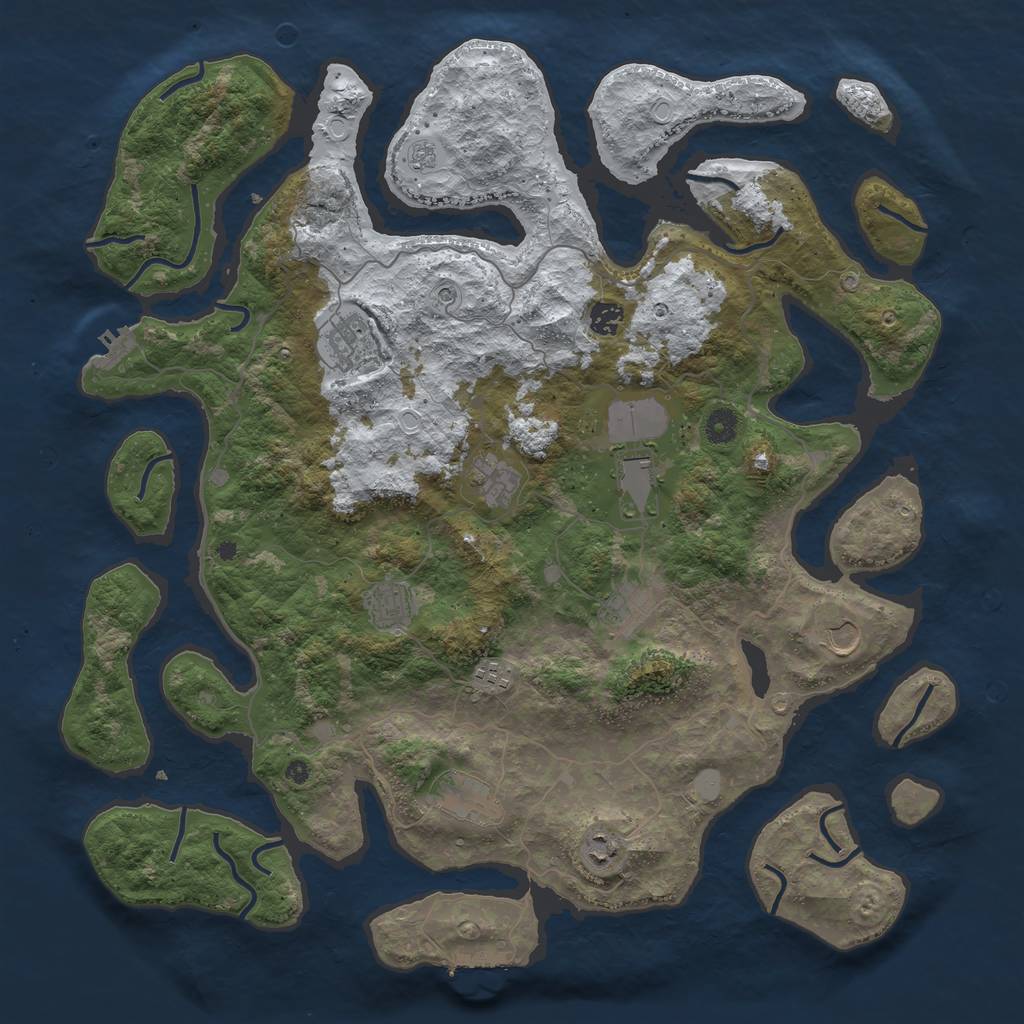 Rust Map: Procedural Map, Size: 4500, Seed: 3765878, 19 Monuments