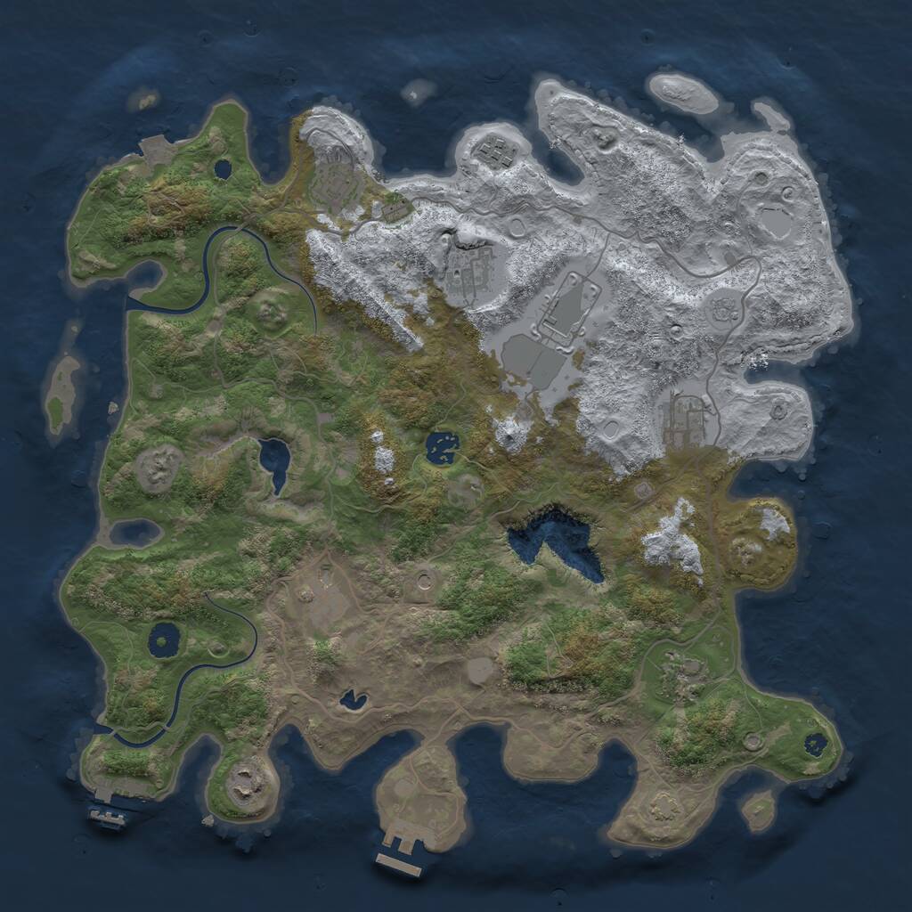 Rust Map: Procedural Map, Size: 4000, Seed: 612060, 15 Monuments