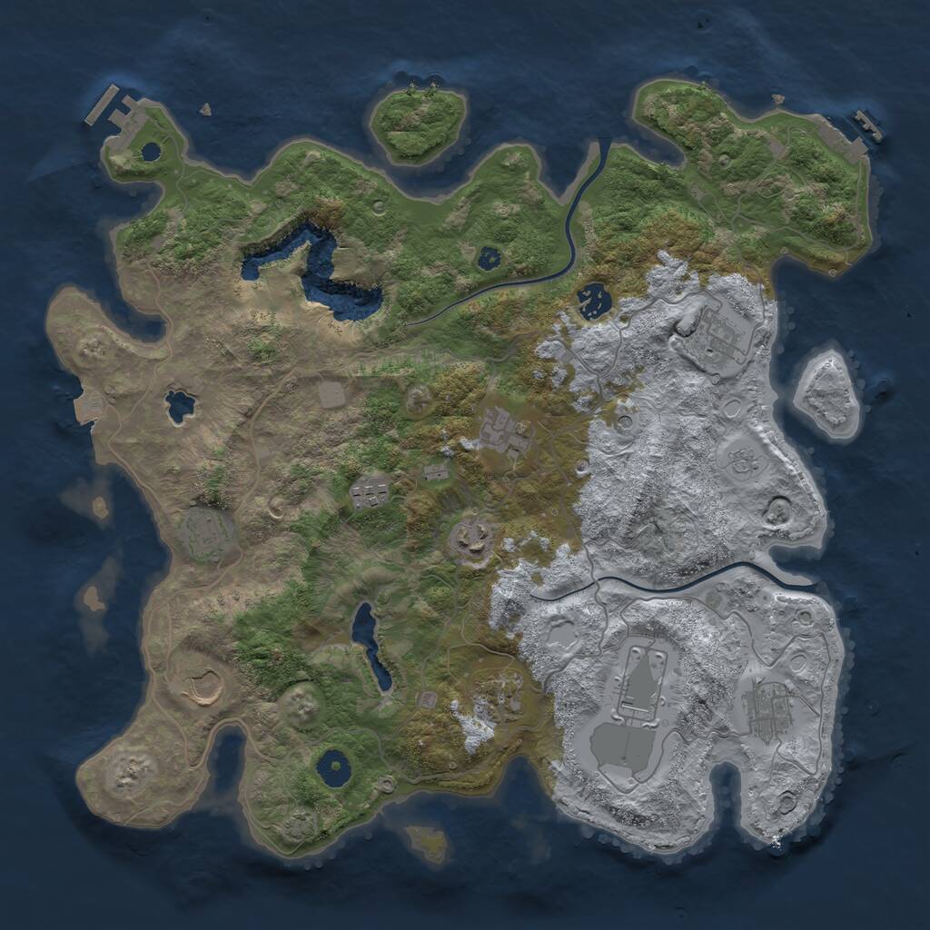 Rust Map: Procedural Map, Size: 4000, Seed: 2584009, 16 Monuments
