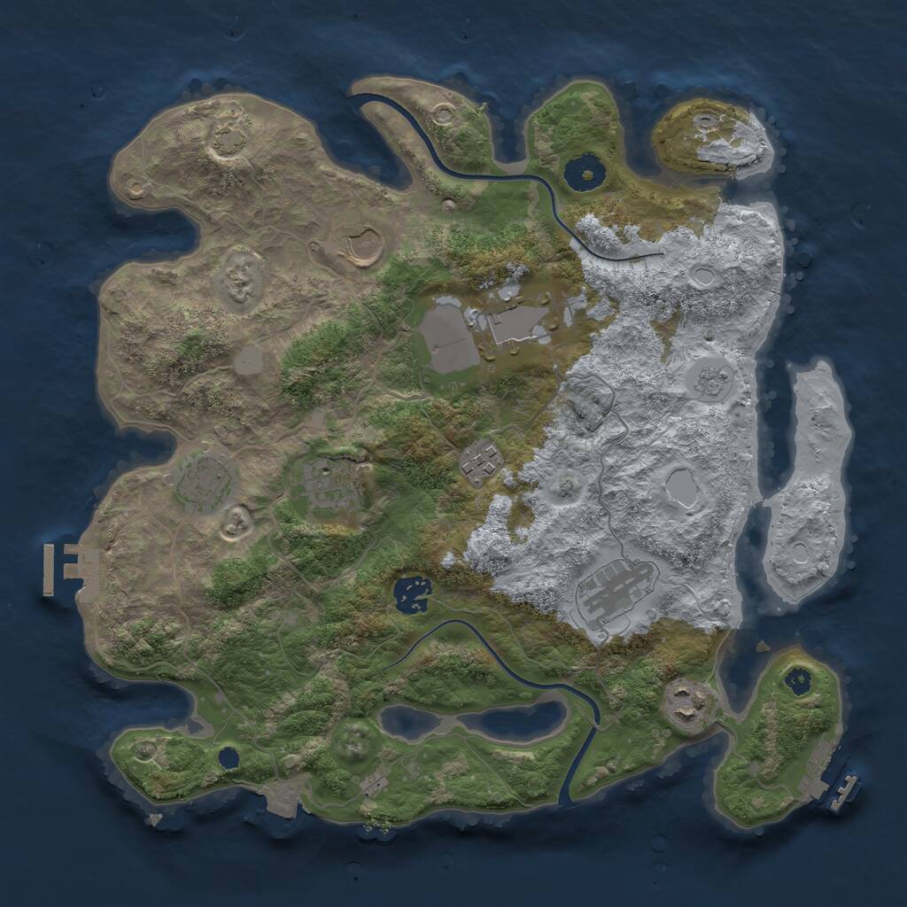 Rust Map: Procedural Map, Size: 3500, Seed: 2452767, 13 Monuments