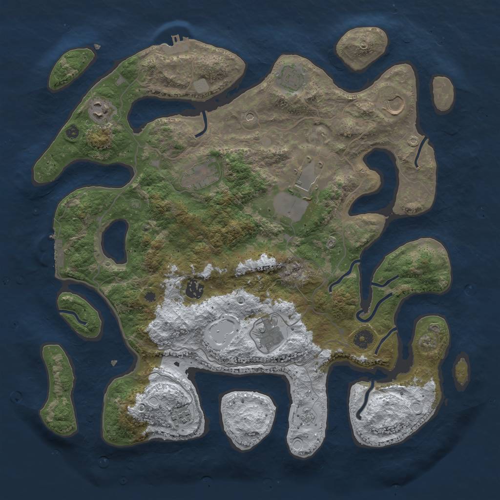Rust Map: Procedural Map, Size: 4000, Seed: 3151215, 17 Monuments