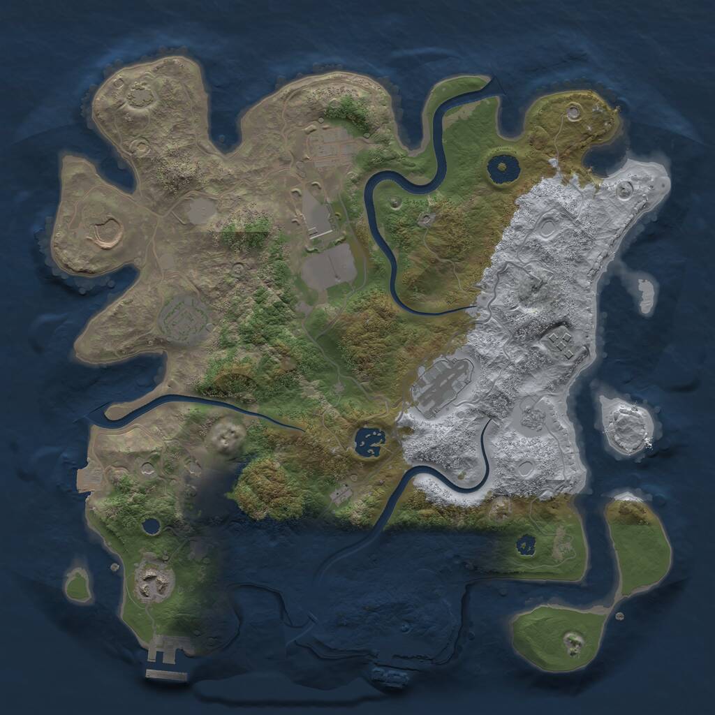 Rust Map: Procedural Map, Size: 3500, Seed: 5781401, 15 Monuments