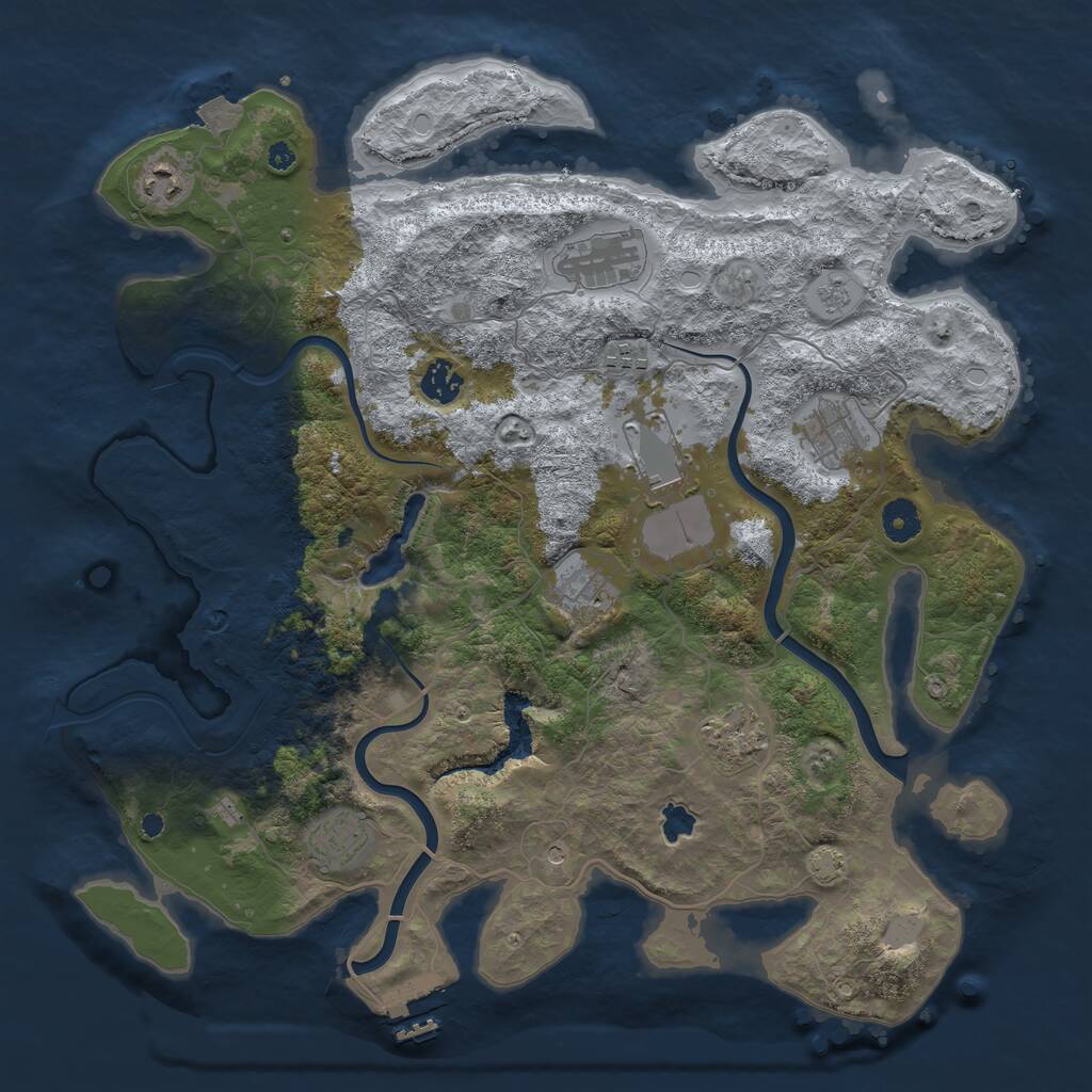 Rust Map: Procedural Map, Size: 4000, Seed: 830731, 14 Monuments