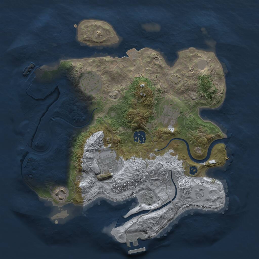 Rust Map: Procedural Map, Size: 3000, Seed: 1445764822, 12 Monuments
