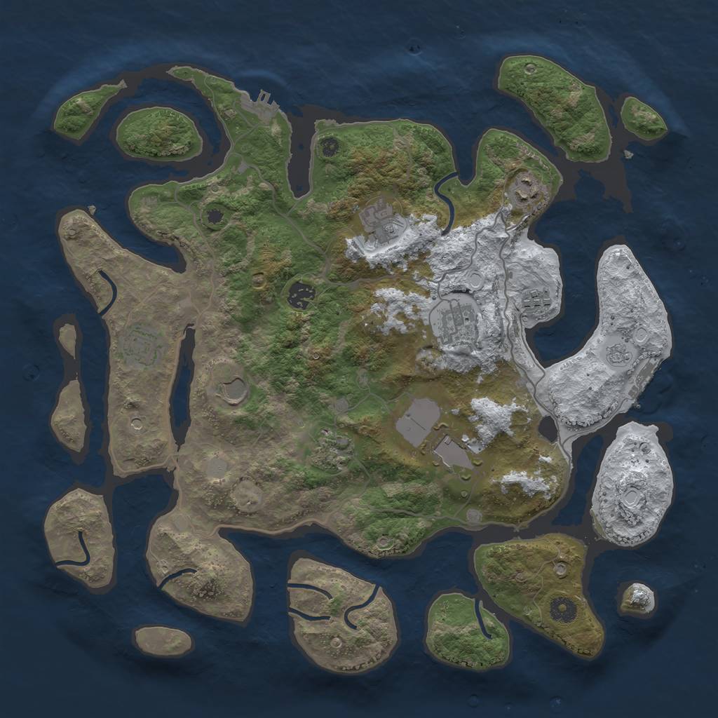 Rust Map: Procedural Map, Size: 4000, Seed: 305945, 18 Monuments